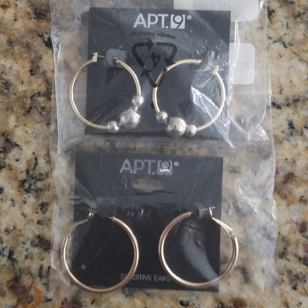 APT. 9 Gold Tone Hoop Earrings